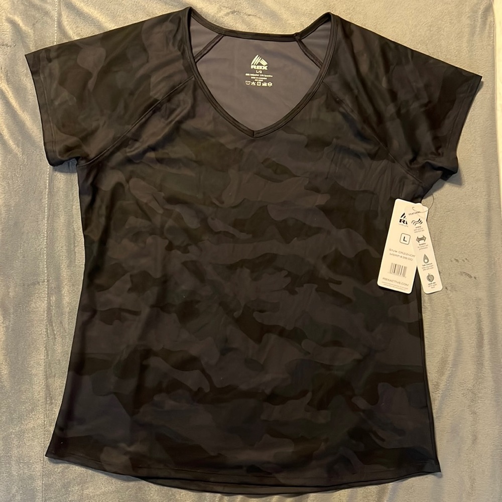 Navy Camo Wicking T